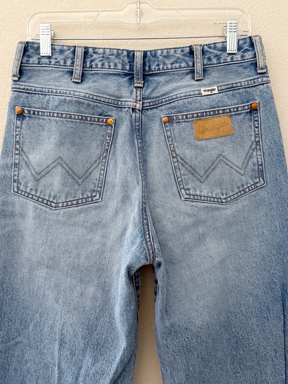Wrangler Wanderer 622 Flare Bell Bottom Jeans 28 Denim Blue Western Boho 70s - Picture 10 of 13